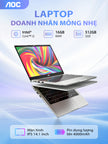 Laptop AOC 14 inch I3-1215U – RAM 16GB, SSD 512GB, thiết kế mỏng nhẹ, phù hợp học tập & văn phòng, bảo hành 1 năm