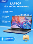 Laptop AOC 15.6 inch I5-12450H – RAM 16GB, SSD 512GB, thiết kế mỏng nhẹ, phù hợp học tập & văn phòng, bảo hành 1 năm