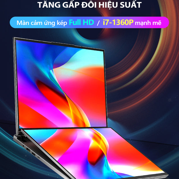 Laptop viamei 16 inch 2 màn hình cảm ứng DS16-PLUS, Intel Core i7-1360P, RAM DDR4, Win 11 Máy mới 100%, chính hãng