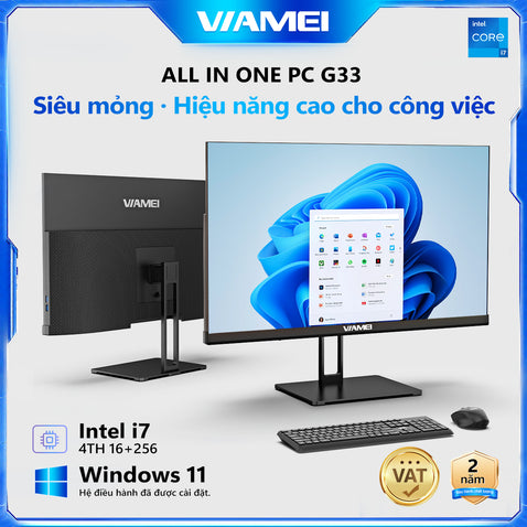 Pc all in one Máy tính Viamei 24 inch G33 Intel Core i7 16GB 256GB Win11 pro