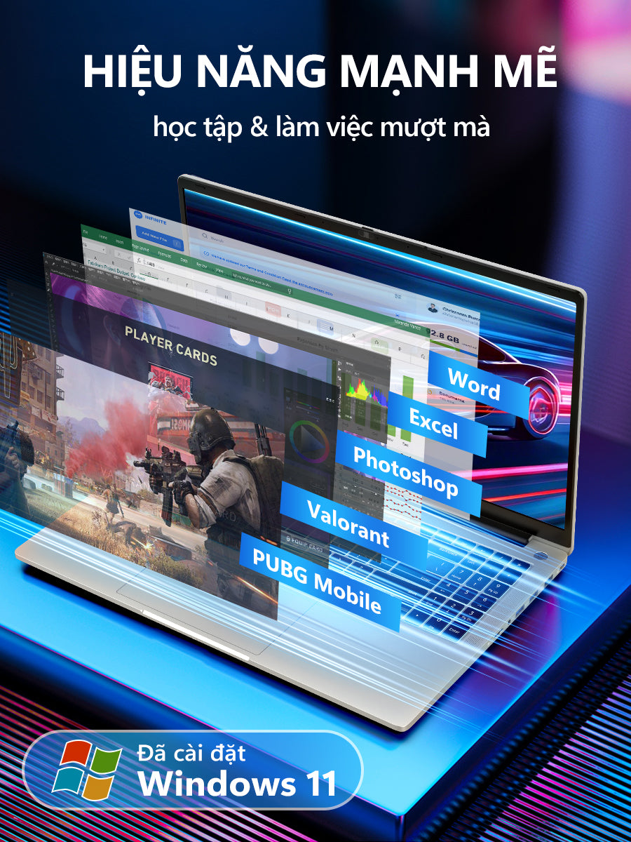 Laptop AOC 15.6 inch I5-12450H – RAM 16GB, SSD 512GB, thiết kế mỏng nhẹ, phù hợp học tập & văn phòng, bảo hành 1 năm