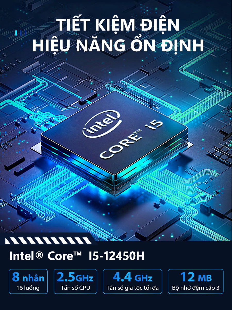 Laptop AOC 15.6 inch I5-12450H – RAM 16GB, SSD 512GB, thiết kế mỏng nhẹ, phù hợp học tập & văn phòng, bảo hành 1 năm