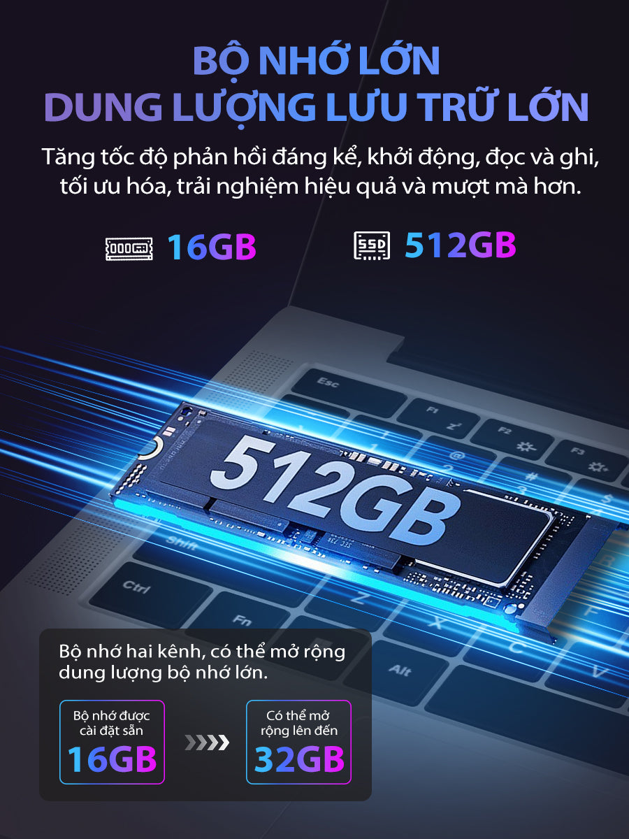 Laptop AOC 14 inch I3-1215U – RAM 16GB, SSD 512GB, thiết kế mỏng nhẹ, phù hợp học tập & văn phòng, bảo hành 1 năm