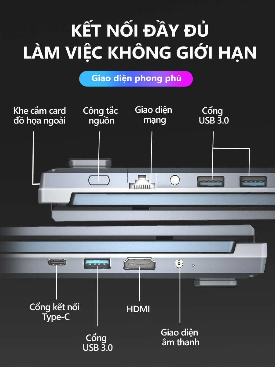 Laptop viamei 16 inch 2 màn hình cảm ứng DS16-PLUS, Intel Core i7-1360P, RAM DDR4, Win 11 Máy mới 100%, chính hãng