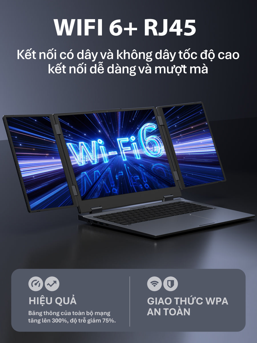 Laptop 3 màn hình MAX16, chính 16 inch & 2 phụ 10.5 inch Intel Core i7-12TH Windows 11 Pro Máy mới 100%, chính hãng