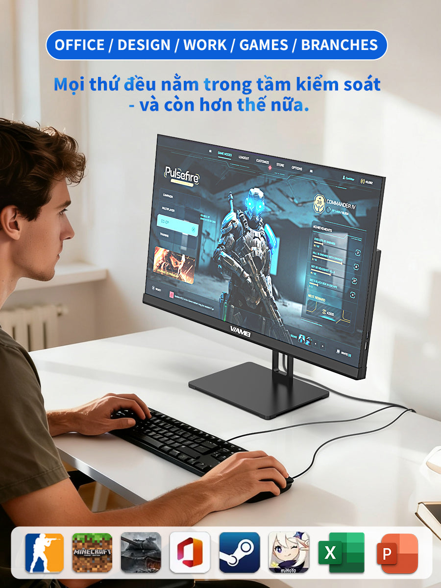 Pc all in one Máy tính Viamei 24 inch G33 Intel Core i7 16GB 256GB Win11 pro
