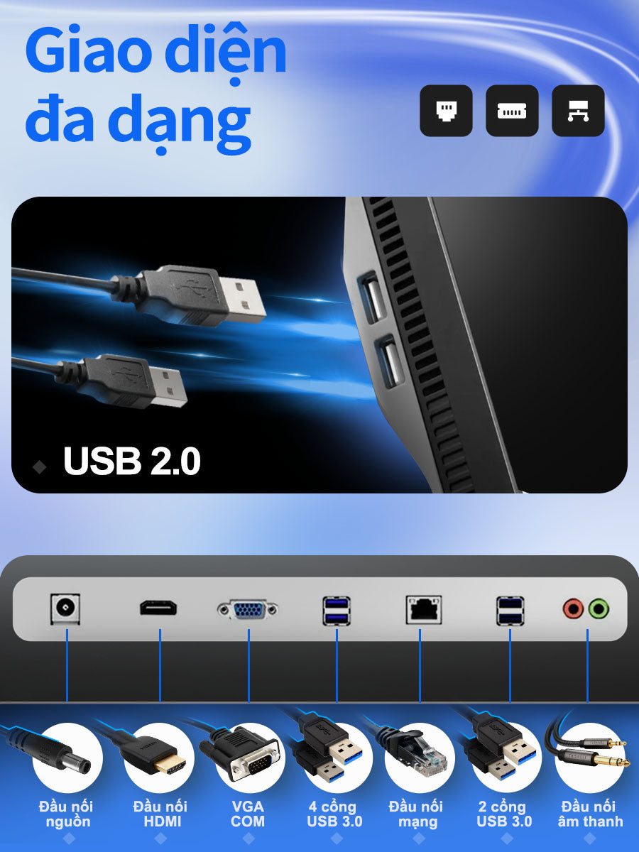 Pc all in one Máy tính Viamei 24 inch G33 Intel Core i7 16GB 256GB Win11 pro