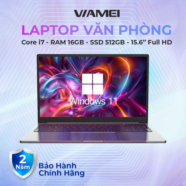 Laptop NoteBook viamei 15.6 inch IIntel Core i7-7500U GPU rời NVIDIA MX330 16GB 512GB Win11 pro Máy mới 100%, chính hãng